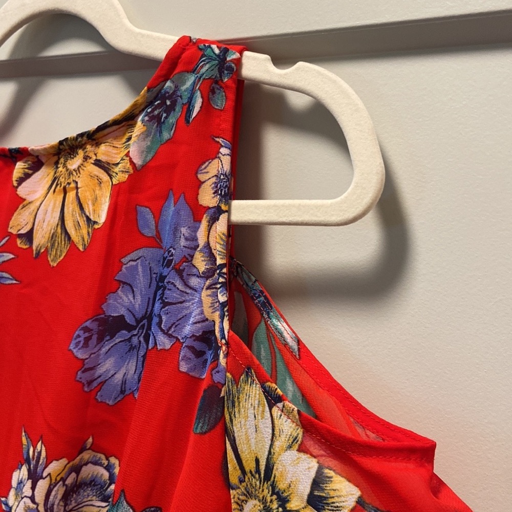 NWOT Tacera Derek Lam 10 Crosby Floral Stripe Cold Shoulder Maxi dress sz 4 EUC - Picture 8 of 16